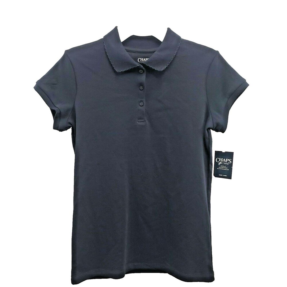 Chaps EST. Girls School Approved Short Sleeve Black Tunic Top X-Large (16), New